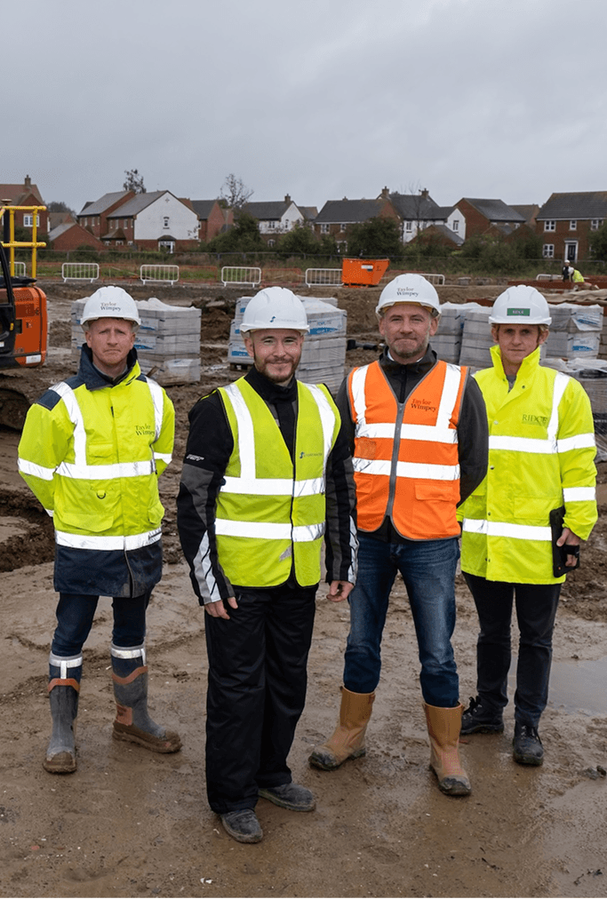 Construction team on site
